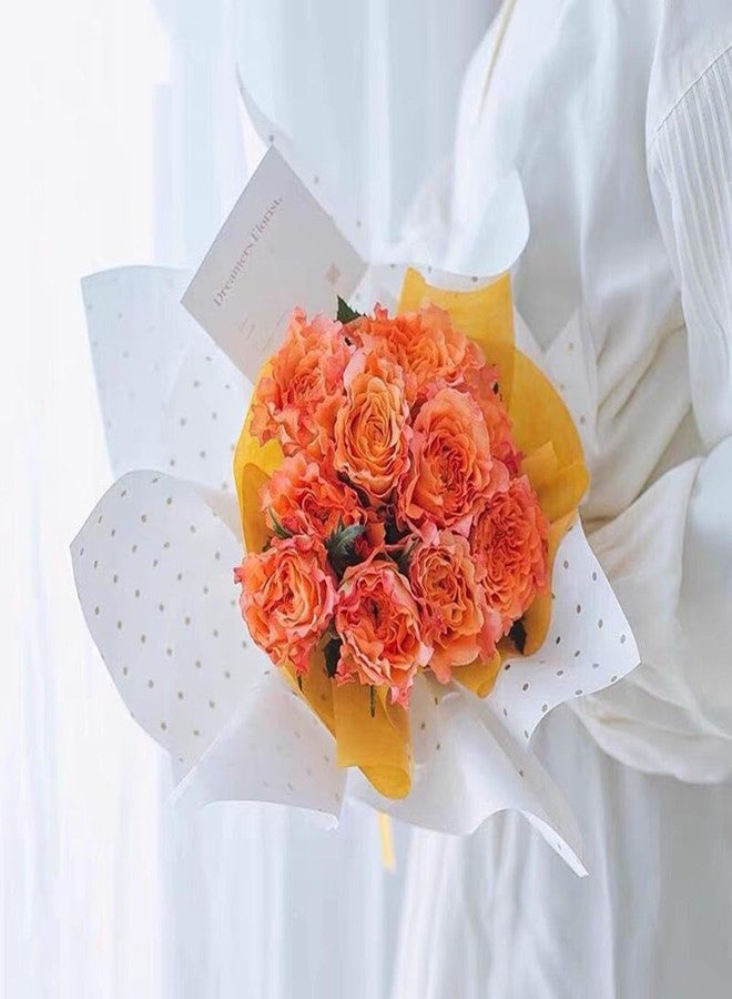 WRAPAHOLIC Premium Polka Dot Printed Flower Wrapping Paper 20 Sheets - Waterproof Floral Bouquet Packing Paper - For Wedding, Birthday DIY Craft etc. - 22.5 x 22.5 Inch - Black & White - Image 5